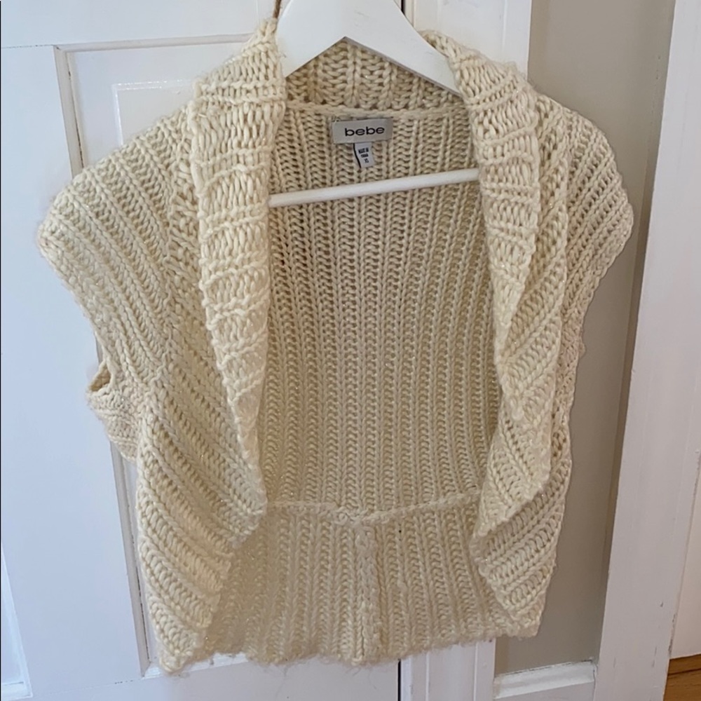 Bebe cream sparkle sweater size XS